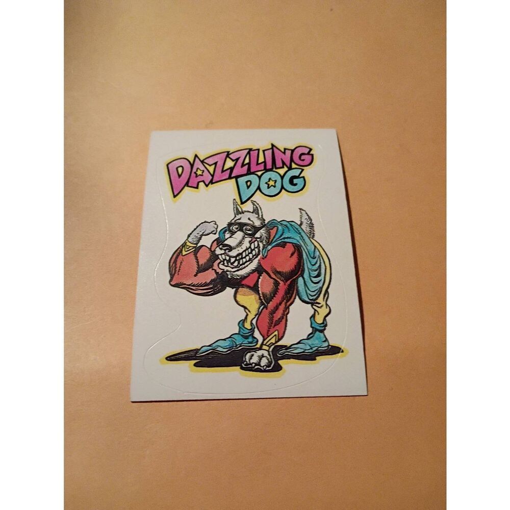 1983 General Mills Zero Heroe Trading Card Sticker Card Vintage #40 Dazzling Dog